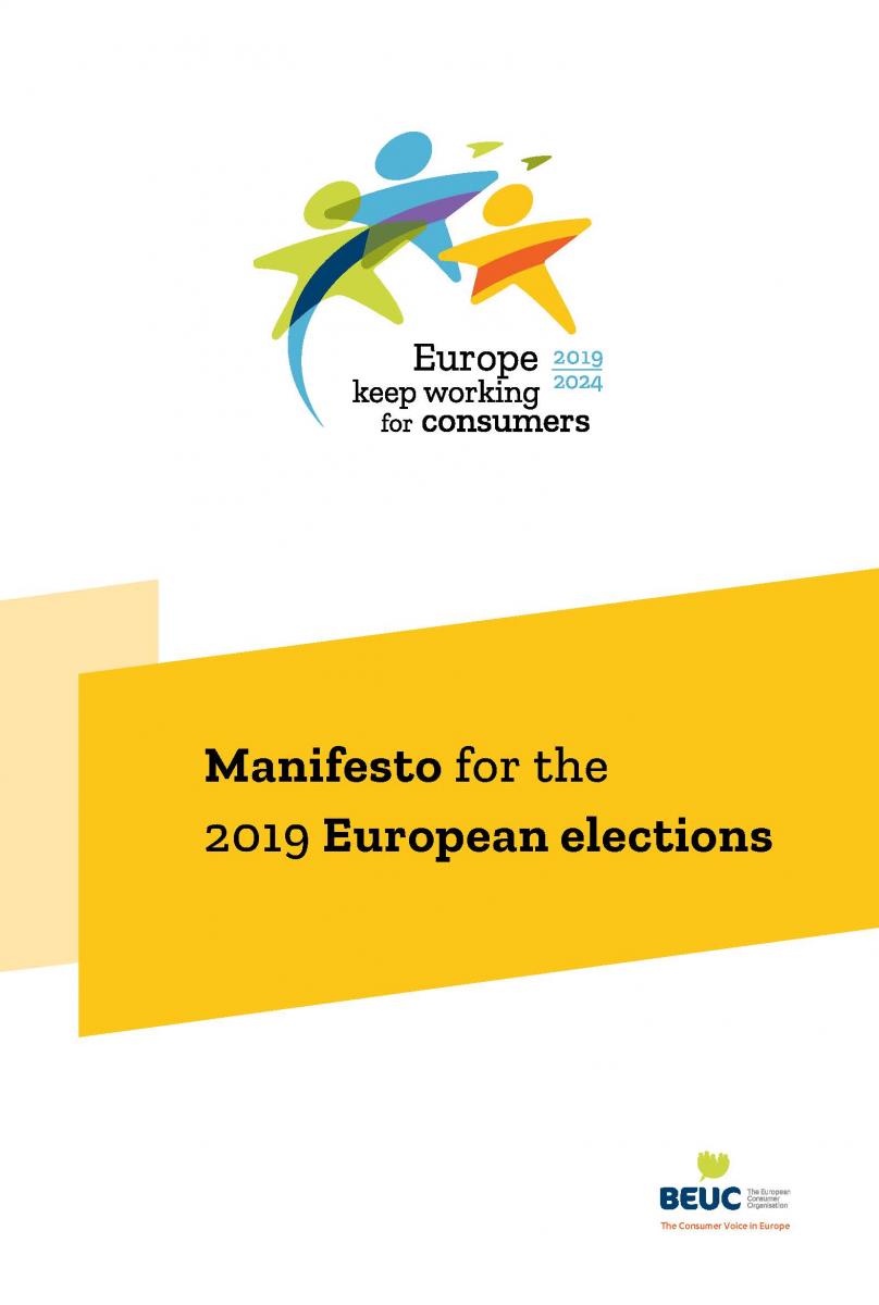 Cover of BEUC manifesto for the EP elections