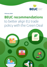 Cover of BEUC recommendations to better align EU trade policy with the Green Deal