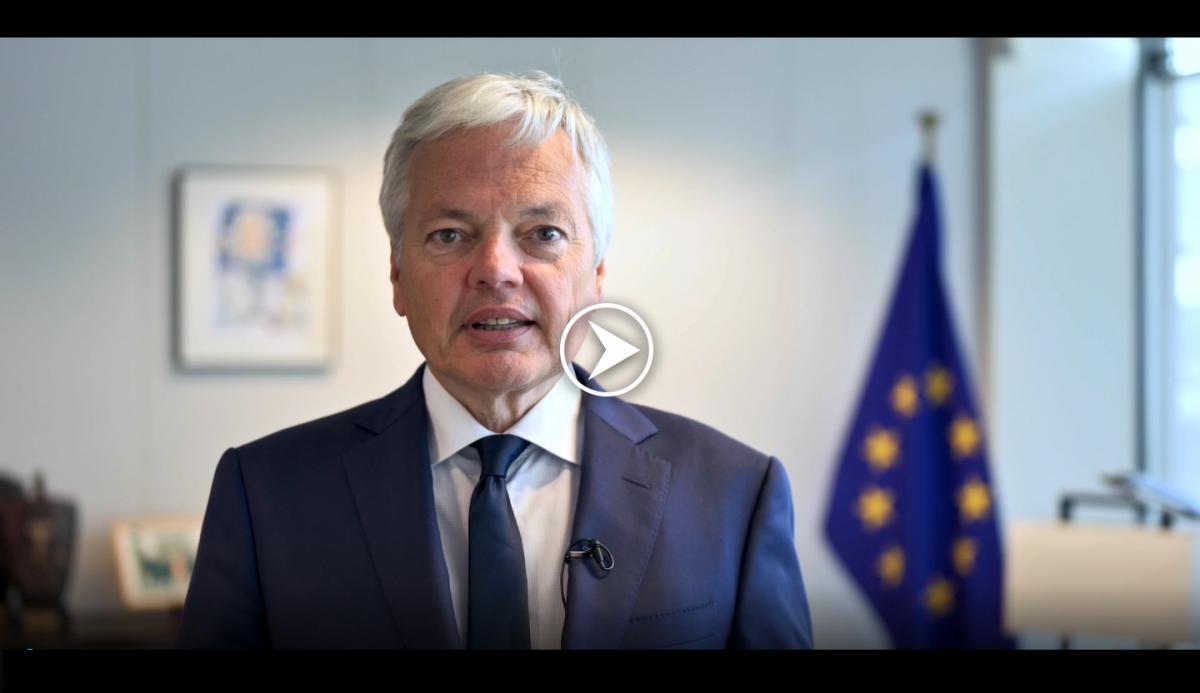 video of Didier Reynders addressing BEUC GA