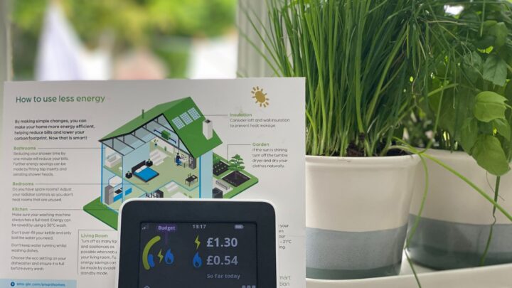 Smart meter on a window sill