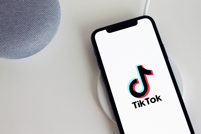 smart phone with logo of TikTok