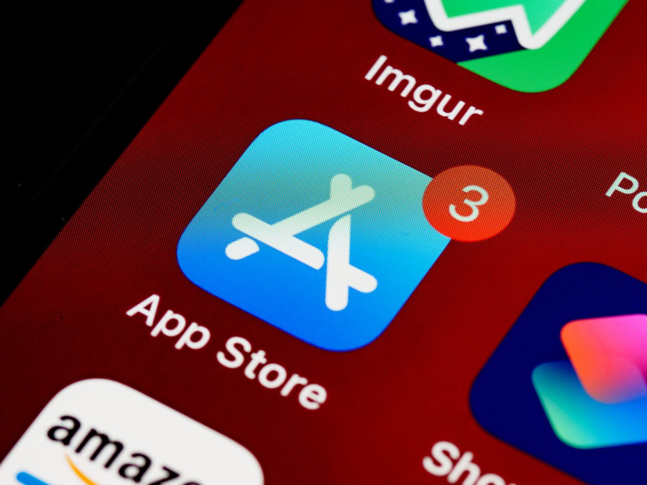 Close-up of App Store icon on phone
