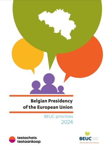 Cover of BEUC's Memorandum for the Belgian Presidency 