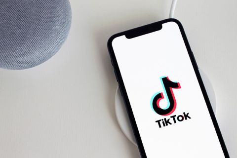 smart phone with logo of TikTok