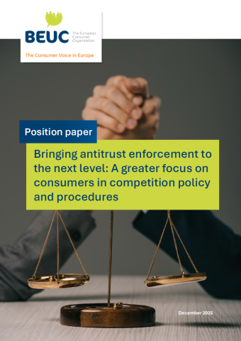 Competition law aims to protect consumers by ensuring fair market conditions, promoting choices and access, and stimulating lower prices and higher quality. The framework for the enforcement of those rules was adopted more than 20 years ago and should be updated to address new market structures and businesses practices, especially in fast-evolving and dynamic digital sectors.   The announced review of EU Regulation 1/2003 is a timely opportunity to enhance the effectiveness and coherence of competition enfo