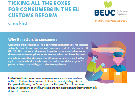 Trilogues Checklist EU Customs Reform for Consumers