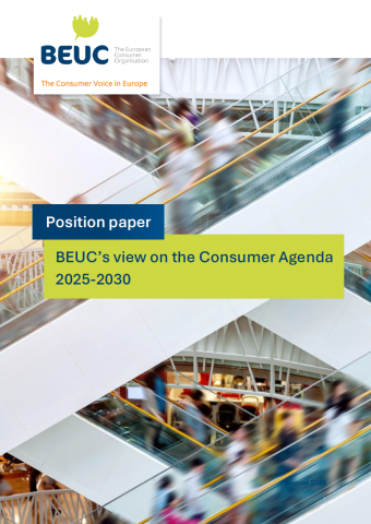 Consumer Agenda, cover paper with blurred people in shopping mall
