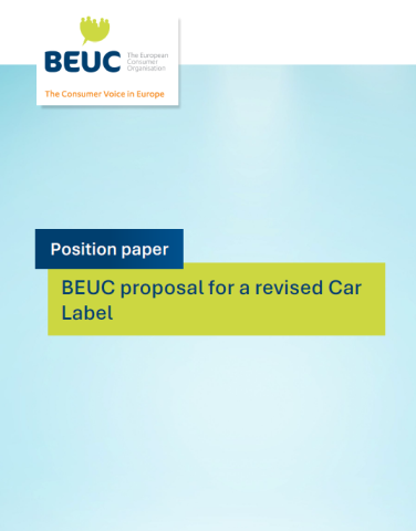 BEUC proposal for a revised Car Label