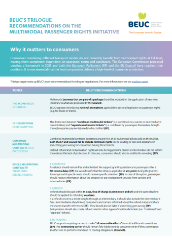 Consumers combining different transport modes