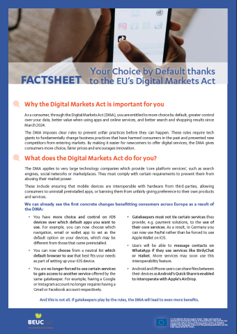 Your Choice by Default thanks to the EU’s Digital Markets Act