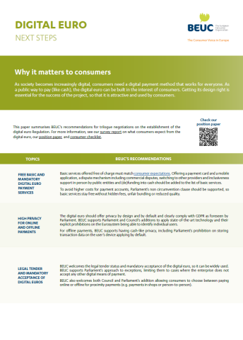 Digital Euro: Next steps cover