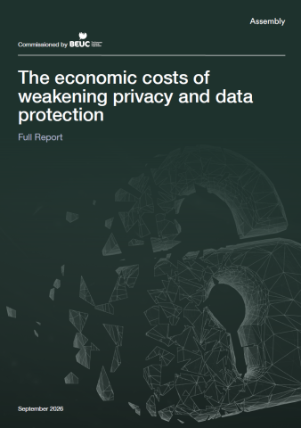 Report cover: The economic costs of weakening privacy and data protection