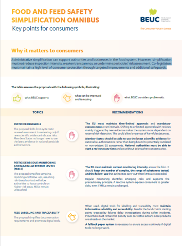 Key points for consumers: Food and Feed Omnibus