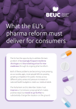 EU’s pharma reform must deliver for consumers