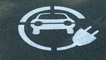 Symbol of an electric vehicule