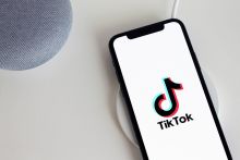 smart phone with logo of TikTok