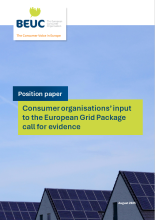 EU Grid Package: roofs with solar panels on blue sky