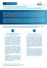 Strengthening EU merger control: a consumer-centred checklist for competitive markets