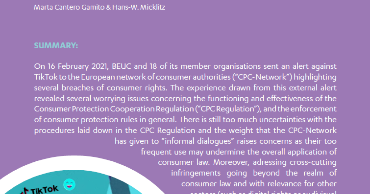 Assessing the Consumer Protection Cooperation (CPC) Network in the ...
