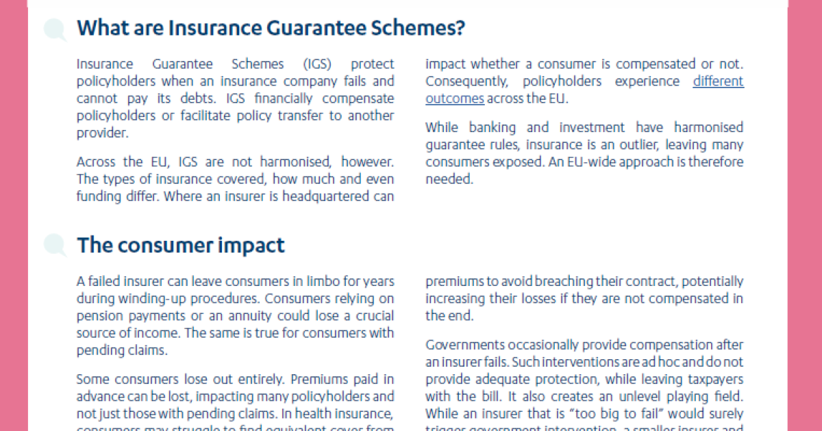 Insurance Guarantee Schemes