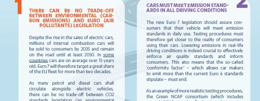 Cover picture of the BEUC publication titled "A consumer checklist on ambitious air pollutant emission standards for cars"