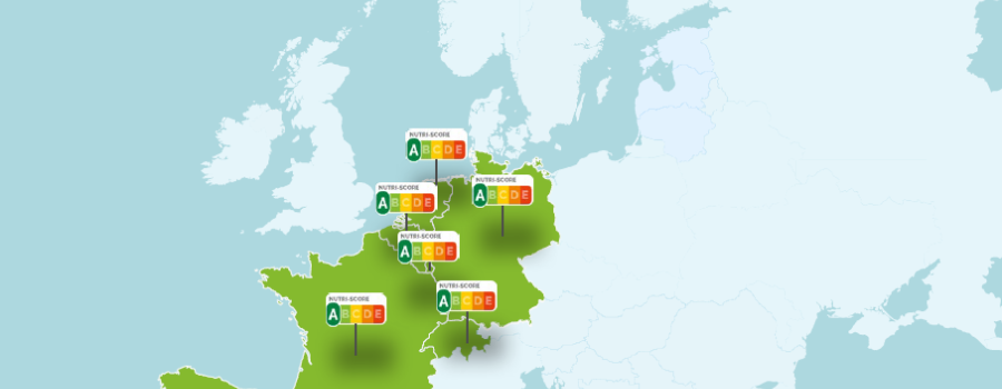 map of Europe showing where Nutri-Score is applied