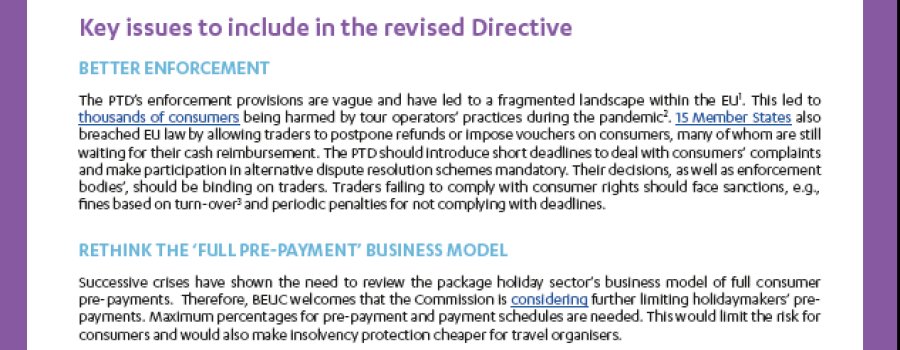 revised Package Travel Directive, factsheet