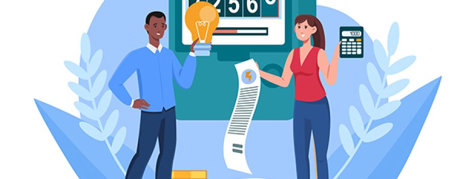 couple paying energy bill