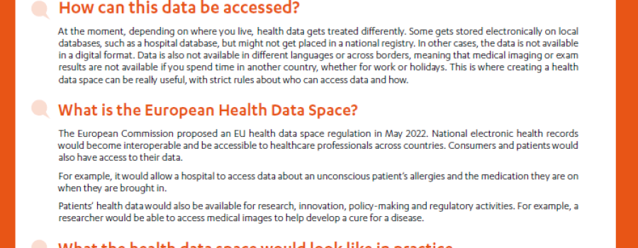 Health Data Space, factsheet cover