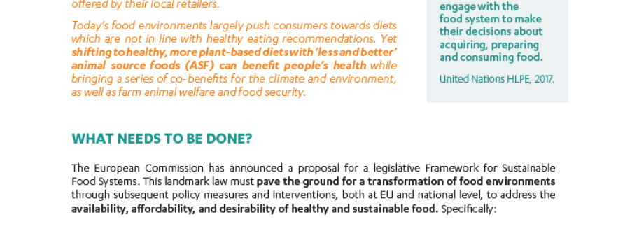 Six steps towards sustainable and healthy food systems: cover