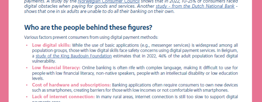 Factsheet on inclusive payments, cover page