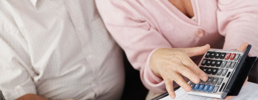 Couple checking their budget