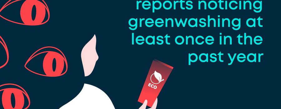 Greenwashing: 34% reports noticing greenwashing at least once a year