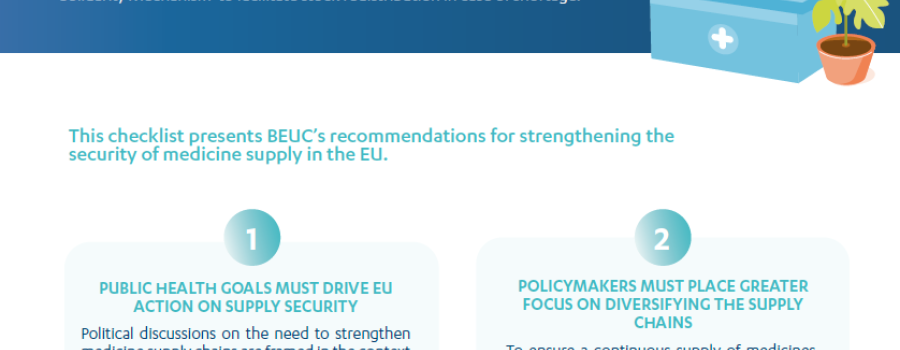 consumer checklist on ensuring a reliable medicines supply chains