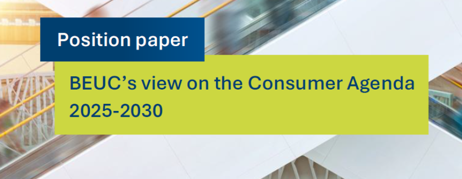 Consumer Agenda, cover paper with blurred people in shopping mall