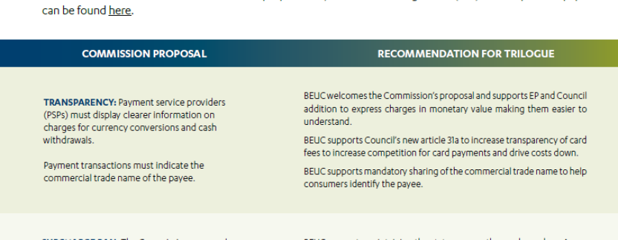 Payment Services Directive, Key points for consumers